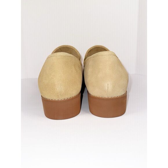 Vionic Cheryl Penny Loafer Tan Suede Lug Sole Comfort Chunky Classic 12W Wide - Picture 8 of 16